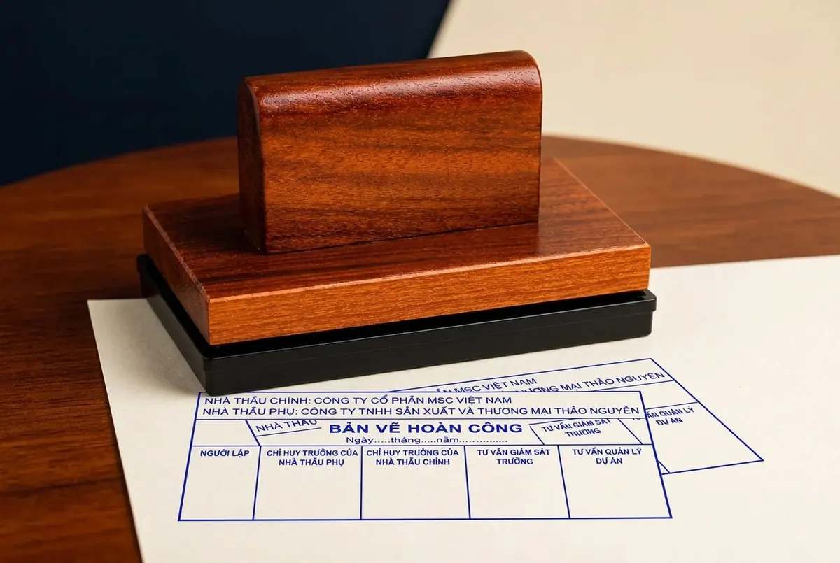 Minh họa các mẫu khung dấu hoàn công