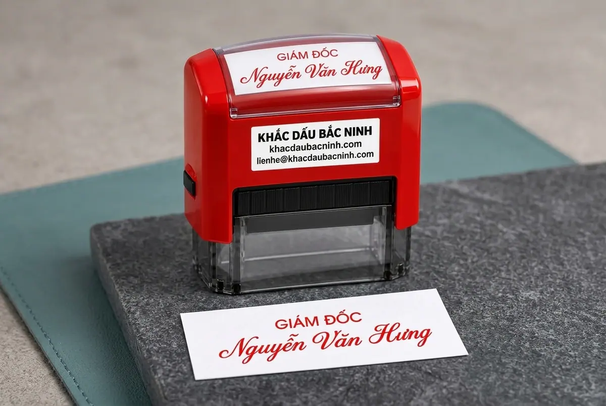 Minh họa mẫu dấu vuông và dấu chức danh hỗ trợ giao dịch nội bộ