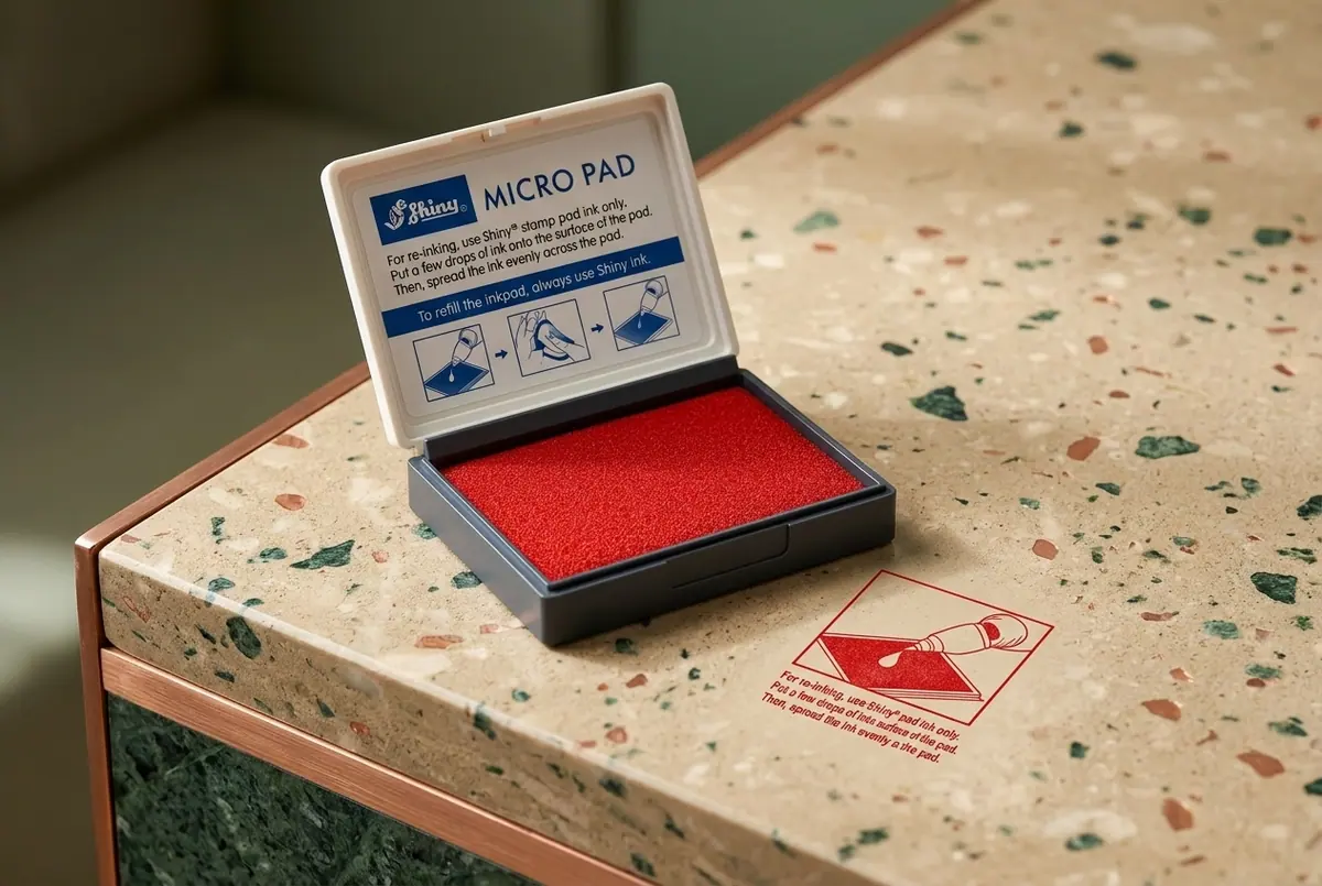 Minh họa bước 1: Khóa chốt thân dấu và tháo khay mực ra ngoài