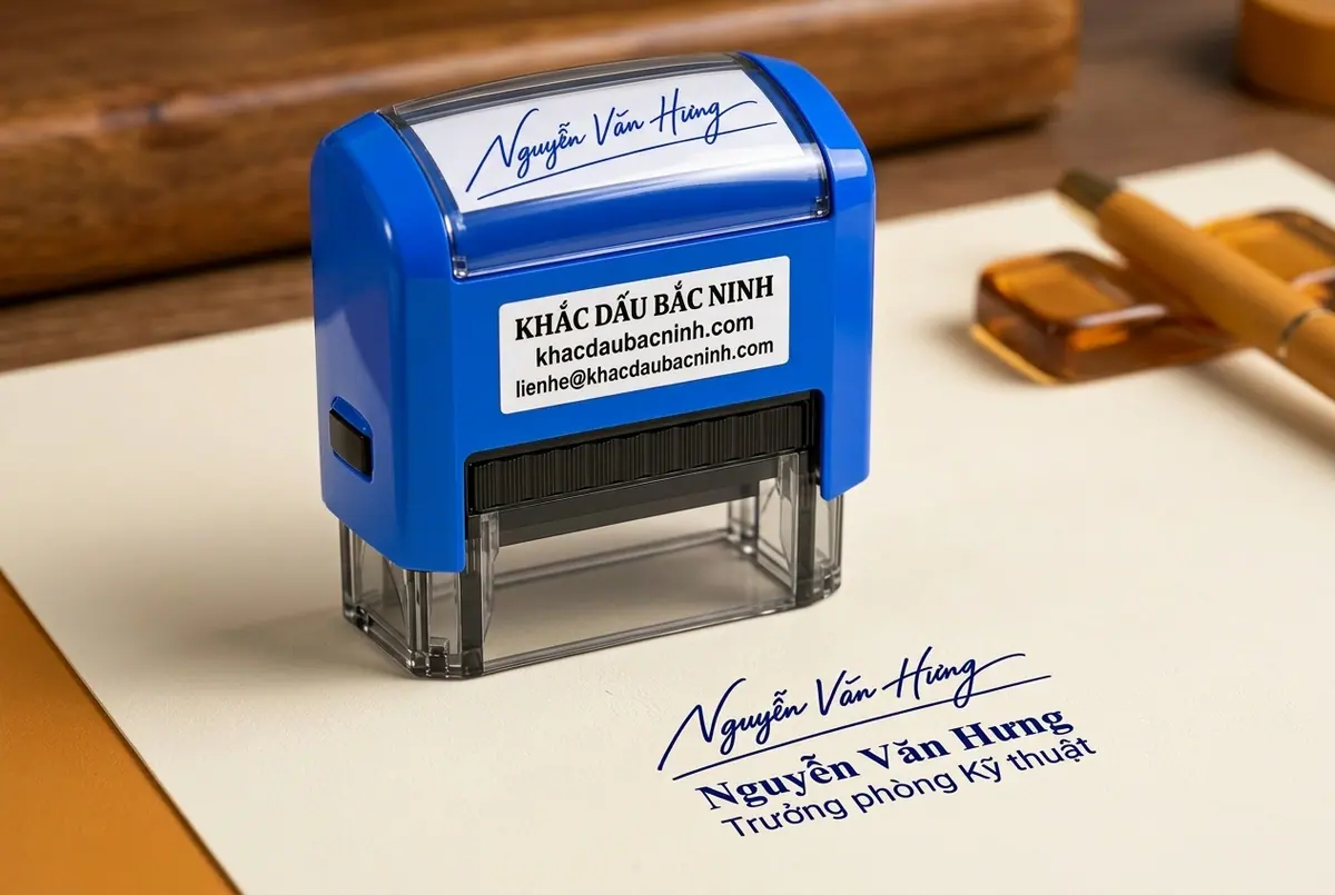Minh họa mẫu dấu chữ ký kèm họ tên và chức vụ