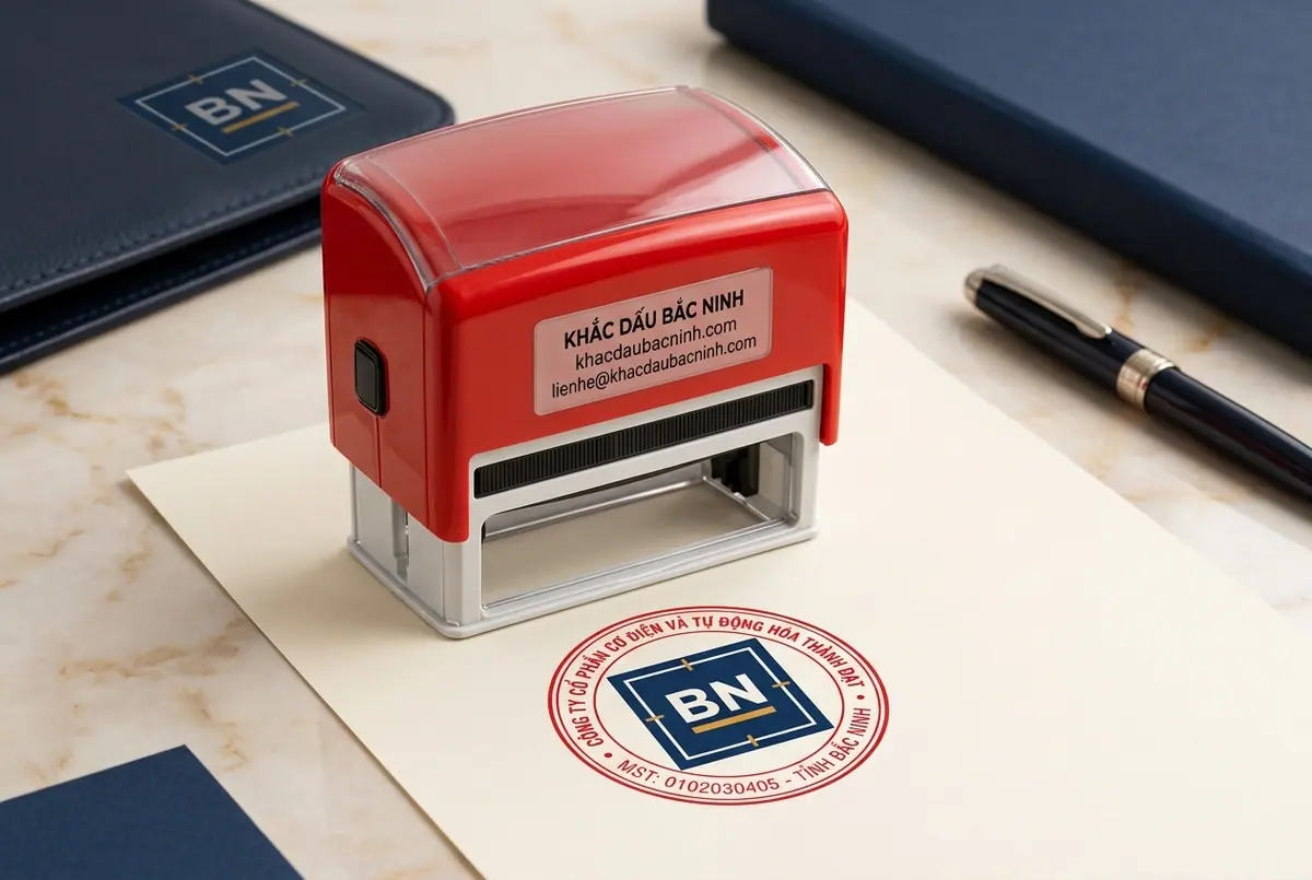 Minh họa mẫu con dấu công ty cổ phần kèm logo