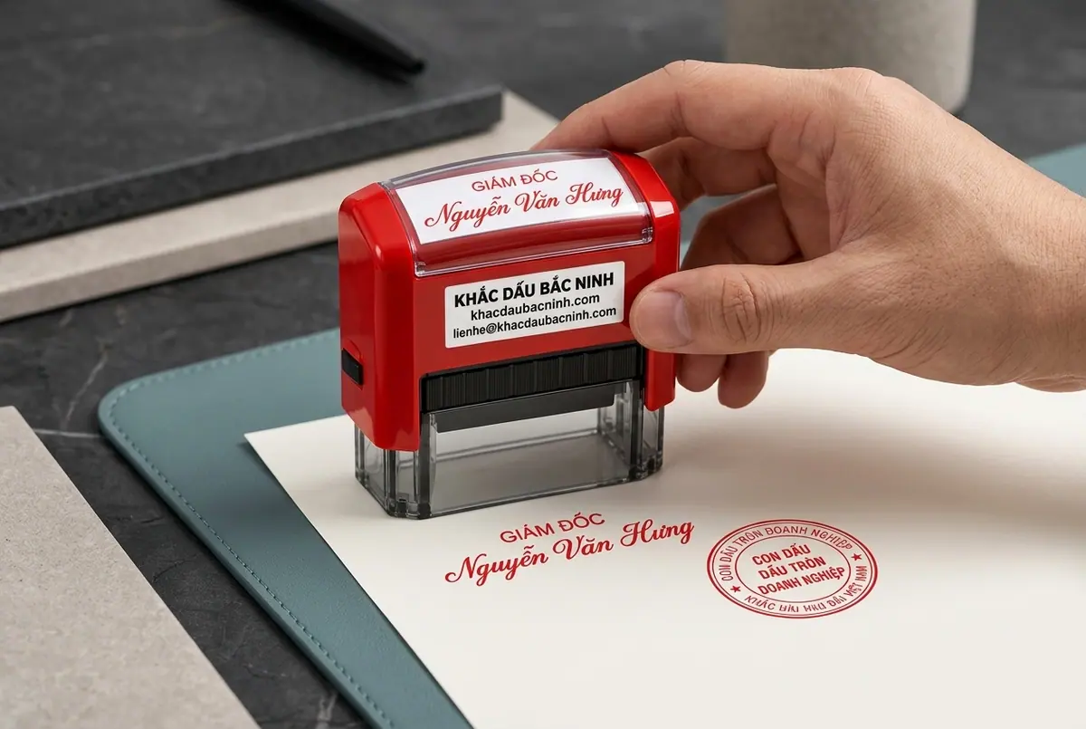 Minh họa phân biệt dấu chức danh và con dấu tròn doanh nghiệp