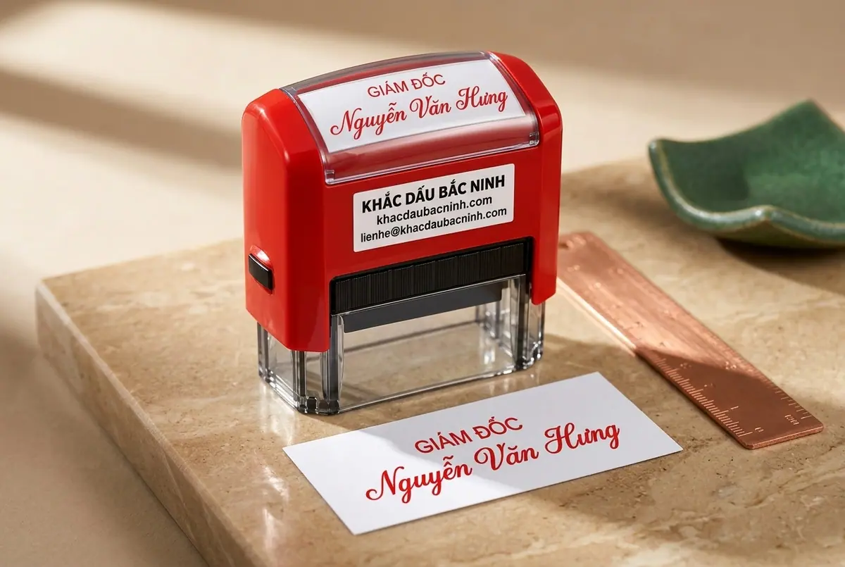 Minh họa mẫu dấu vuông mã số thuế và dấu chức danh