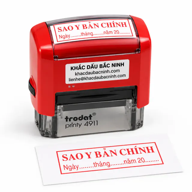 Dấu Sao y bản chính Trodat 4911 với tem Khắc Dấu Bắc Ninh