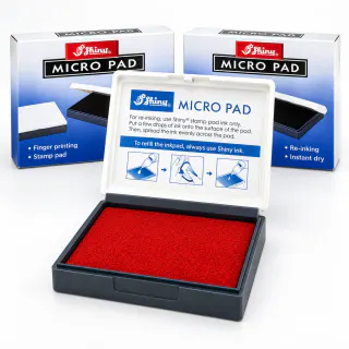 Khay mực lăn tay Micro Pad màu đỏ kèm hộp sản phẩm